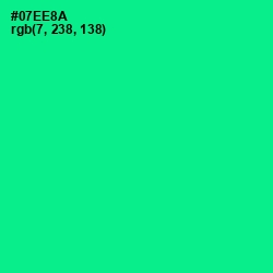 #07EE8A - Caribbean Green Color Image