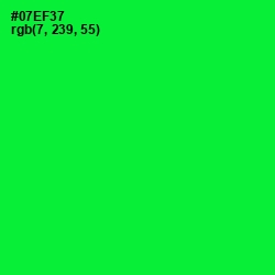 #07EF37 - Green Color Image