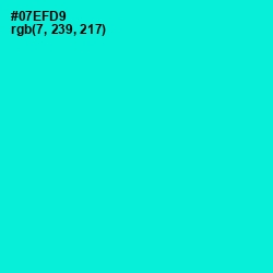 #07EFD9 - Bright Turquoise Color Image