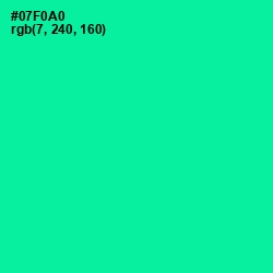 #07F0A0 - Caribbean Green Color Image