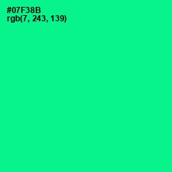 #07F38B - Caribbean Green Color Image