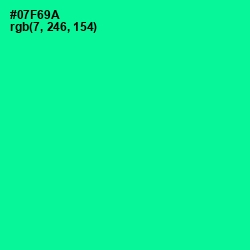 #07F69A - Caribbean Green Color Image