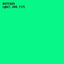 #07F889 - Caribbean Green Color Image