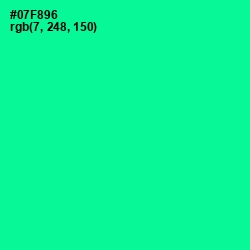 #07F896 - Caribbean Green Color Image