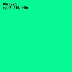 #07F995 - Caribbean Green Color Image