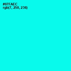 #07FAEC - Cyan / Aqua Color Image