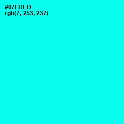 #07FDED - Cyan / Aqua Color Image