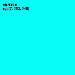 #07FDF8 - Cyan / Aqua Color Image