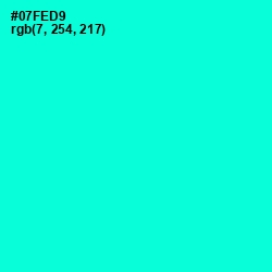 #07FED9 - Bright Turquoise Color Image