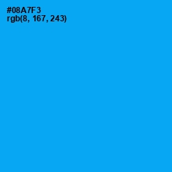 #08A7F3 - Cerulean Color Image