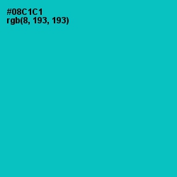 #08C1C1 - Robin's Egg Blue Color Image