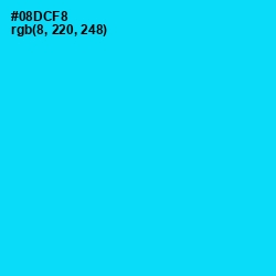 #08DCF8 - Bright Turquoise Color Image