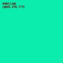 #08ECAB - Caribbean Green Color Image
