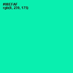#08EFAF - Caribbean Green Color Image