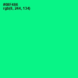 #08F486 - Caribbean Green Color Image
