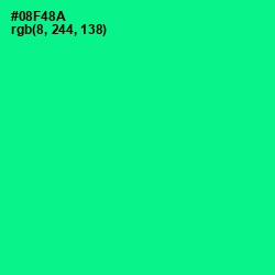 #08F48A - Caribbean Green Color Image
