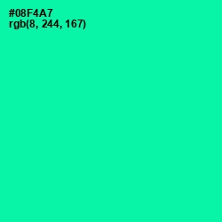 #08F4A7 - Caribbean Green Color Image