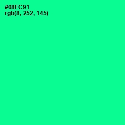 #08FC91 - Caribbean Green Color Image