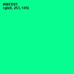 #08FD91 - Caribbean Green Color Image