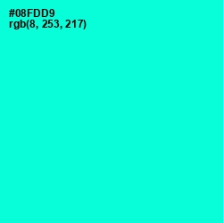 #08FDD9 - Bright Turquoise Color Image