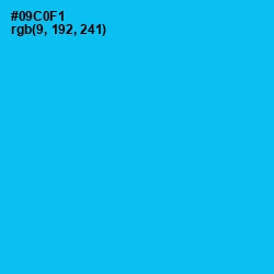 #09C0F1 - Robin's Egg Blue Color Image
