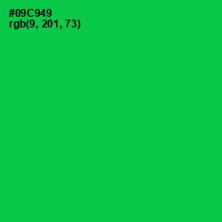 #09C949 - Malachite Color Image