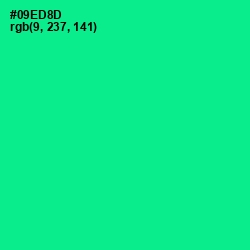 #09ED8D - Caribbean Green Color Image