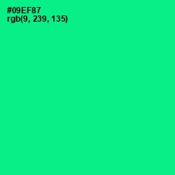 #09EF87 - Caribbean Green Color Image