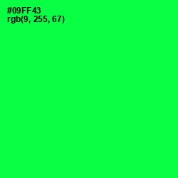 #09FF43 - Malachite Color Image