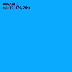 #0AAAFE - Dodger Blue Color Image