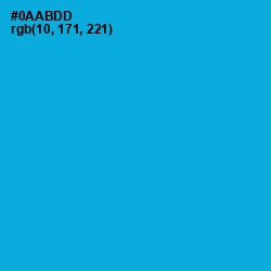 #0AABDD - Cerulean Color Image