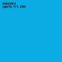 #0AABE4 - Cerulean Color Image