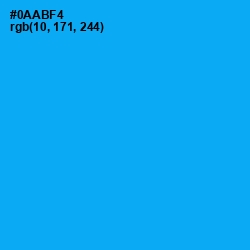 #0AABF4 - Cerulean Color Image