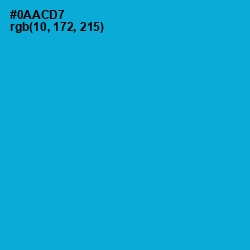 #0AACD7 - Cerulean Color Image