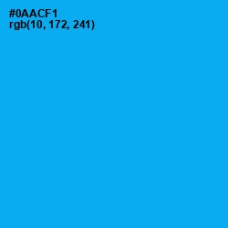 #0AACF1 - Cerulean Color Image