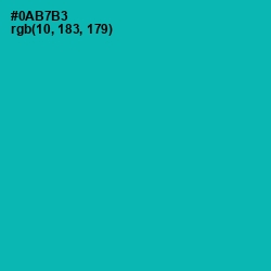 #0AB7B3 - Eastern Blue Color Image