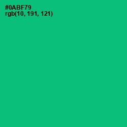 #0ABF79 - Jade Color Image