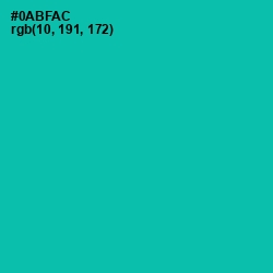 #0ABFAC - Persian Green Color Image