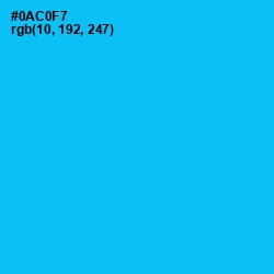 #0AC0F7 - Robin's Egg Blue Color Image