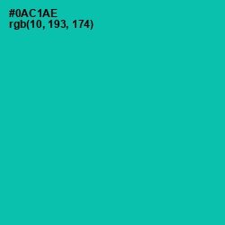 #0AC1AE - Caribbean Green Color Image