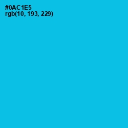 #0AC1E5 - Robin's Egg Blue Color Image