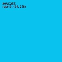 #0AC2EE - Robin's Egg Blue Color Image