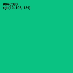 #0AC383 - Caribbean Green Color Image