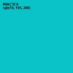 #0AC3C8 - Robin's Egg Blue Color Image