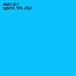#0AC3FC - Bright Turquoise Color Image