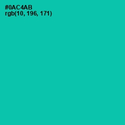 #0AC4AB - Caribbean Green Color Image