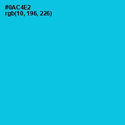 #0AC4E2 - Robin's Egg Blue Color Image