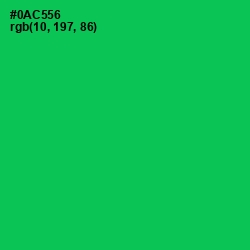 #0AC556 - Malachite Color Image