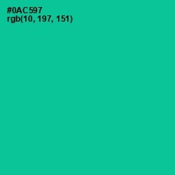 #0AC597 - Caribbean Green Color Image