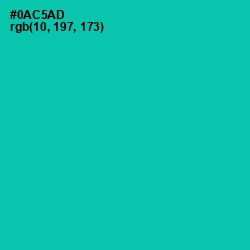 #0AC5AD - Caribbean Green Color Image